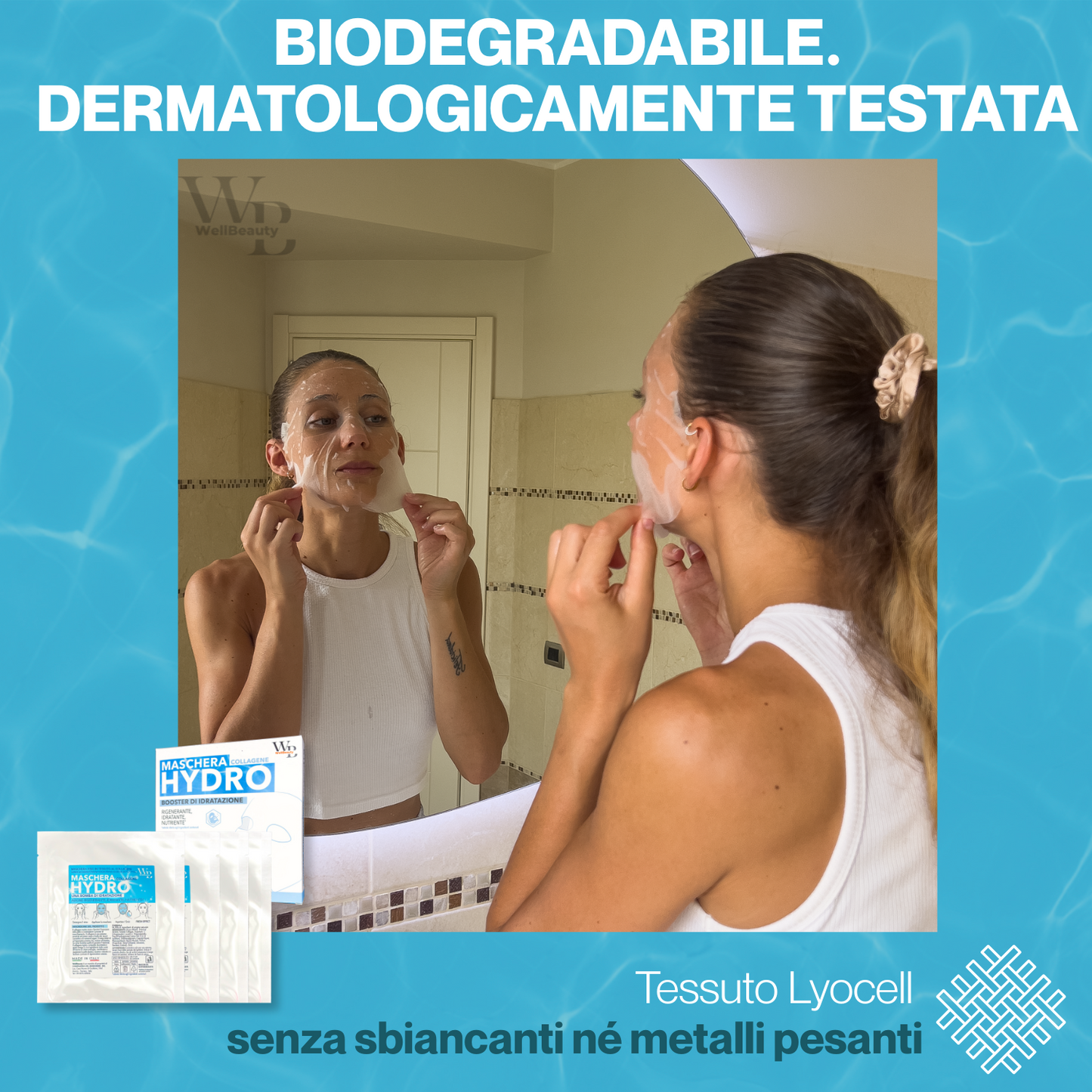 Wellbeauty® HydroLyo - Maschera al Collagene Marino Viso