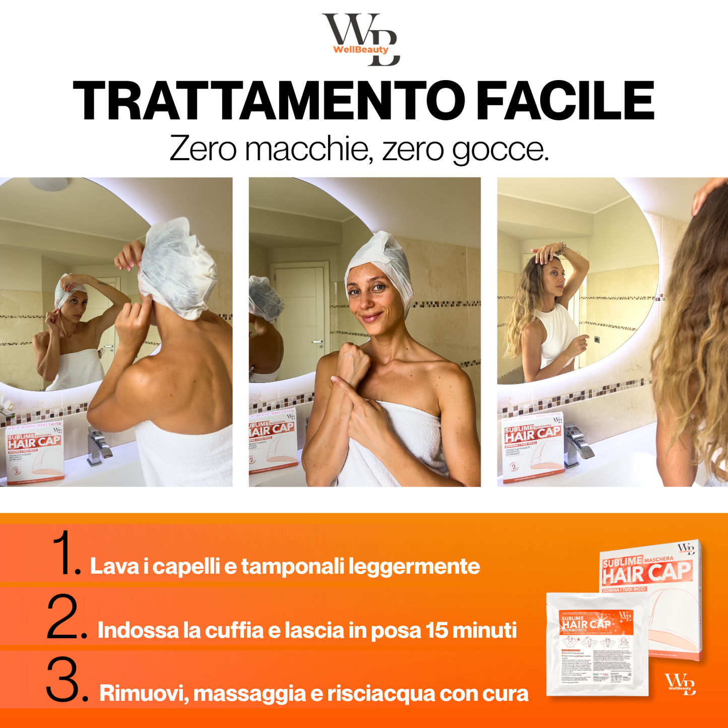 Wellbeauty Maschera Capelli Monouso Anticrespo Disciplinante