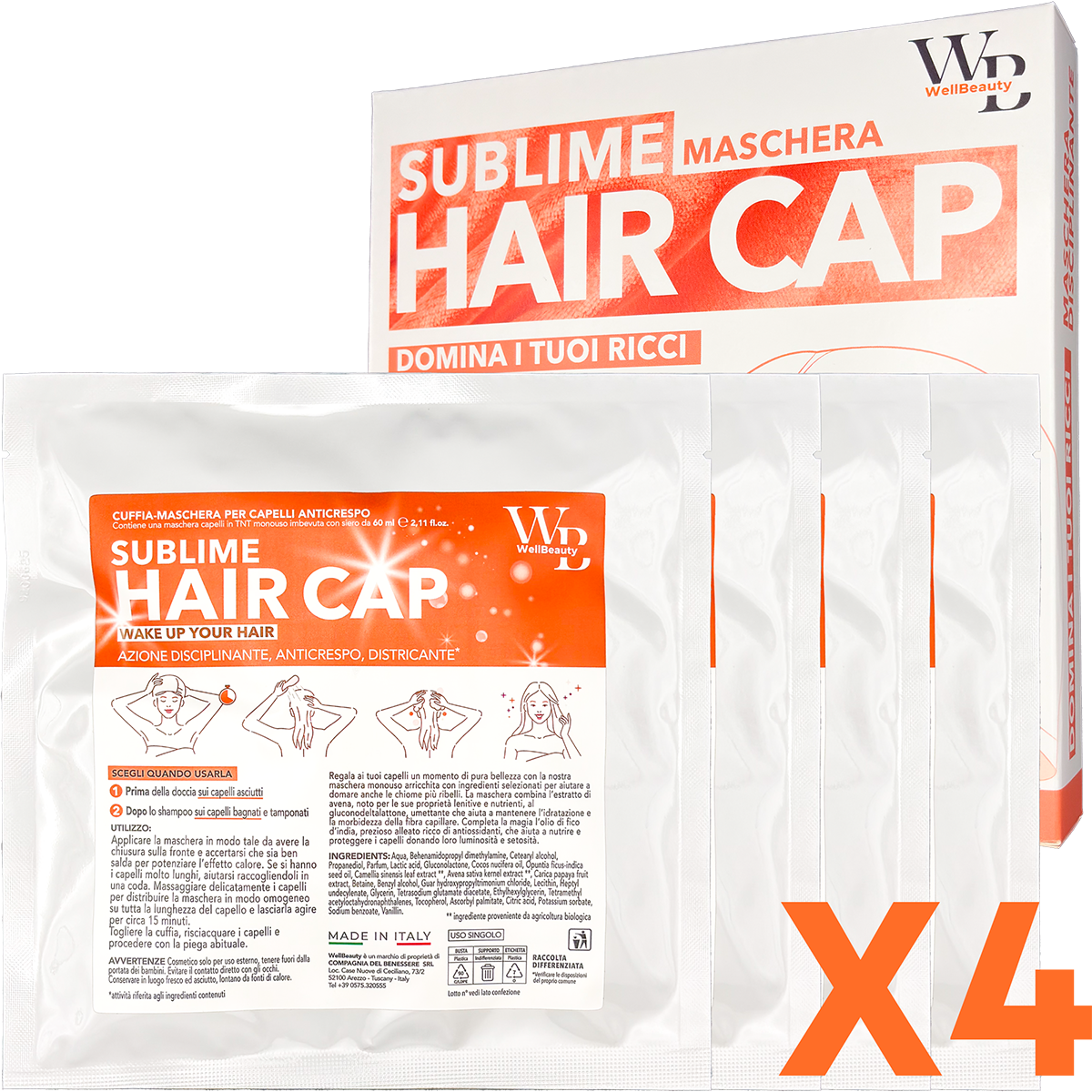 Wellbeauty Maschera Capelli Monouso Anticrespo Disciplinante